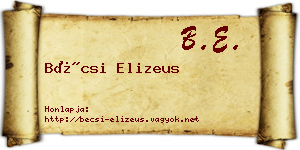 Bécsi Elizeus névjegykártya